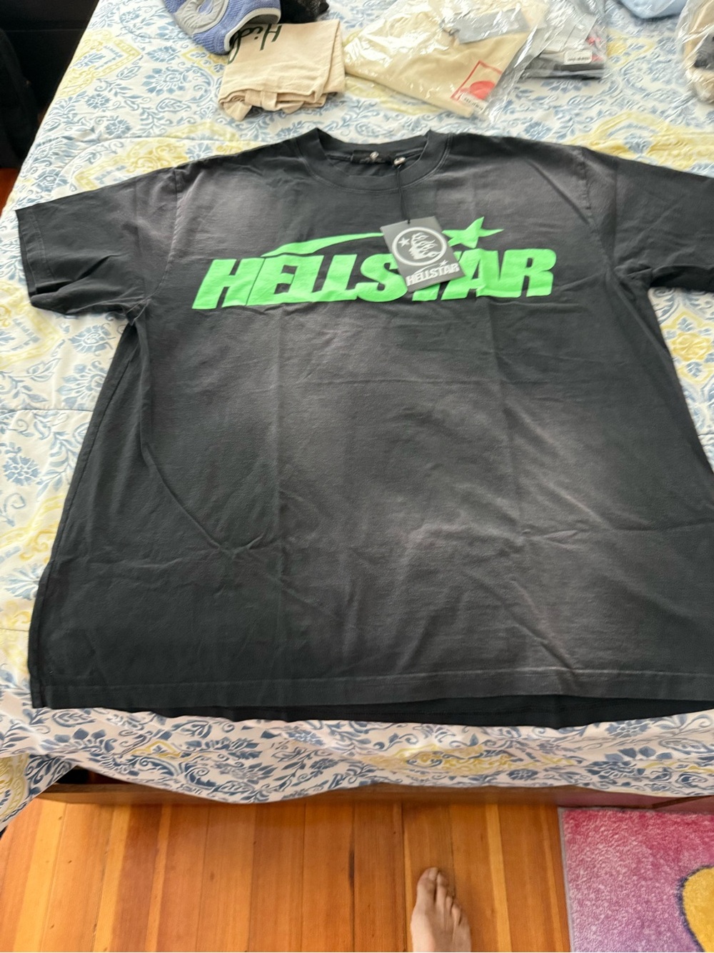 Helstar Men’s Black Short-Sleeve Tee with Neon Green Logo